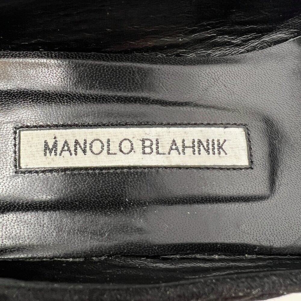 Manolo Blahnik Lisqui Quilted Suede Block Heel Pumps Black Size‎ 39 US 9 - Picture 7 of 10